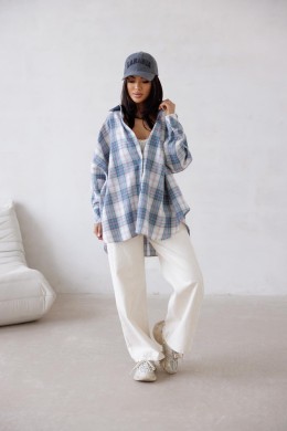 Koszula damska oversize w kratę Me Gusta