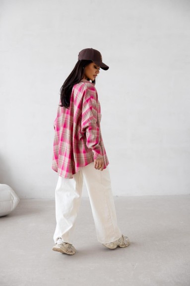 Koszula damska oversize w kratę Me Gusta