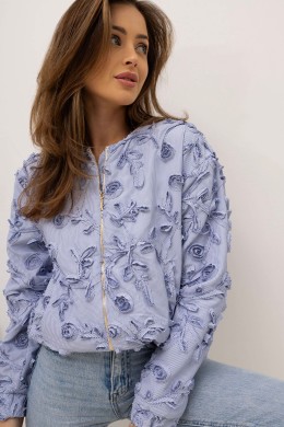 Bawełniana kurtka bomberka damska XANA niebieska