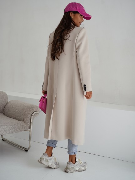 Wiosenny płaszcz damski Me Gusta bawełniany beżowy