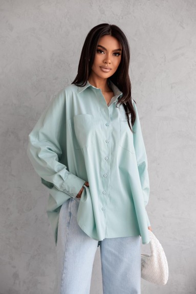Miętowa koszula damska oversize Me Gusta