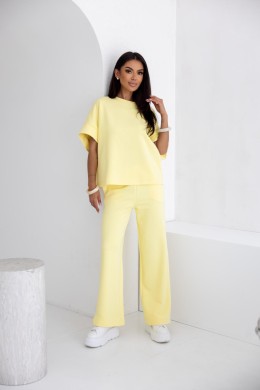 Żółty komplet damski dresowy bluza i spodnie Me Gusta