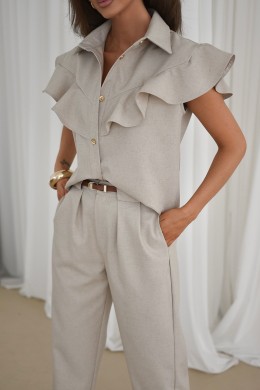 Komplet z domieszką lnu bluzka i spodnie XANA