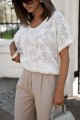 Koronkowa bluzka damska XANA ecru