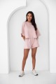 Pudrowy komplet damski dresowy bluza i spodenki Me Gusta