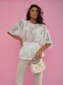 Koronkowa bluzka oversize Me Gusta ecru