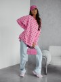 Bluza damska oversize Me Gusta w groszki różowa
