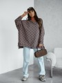 Bluza damska oversize Me Gusta w groszki fango
