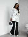 Bluza damska oversize Me Gusta w groszki biała