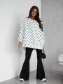 Bluza damska oversize Me Gusta w groszki biała