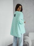 Bluza damska oversize Me Gusta w groszki miętowa