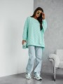 Bluza damska oversize Me Gusta w groszki miętowa