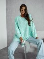 Bluza damska oversize Me Gusta w groszki miętowa