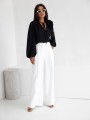 Elegancka bluzka damska z kwiatem Me gusta czarna
