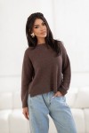 Sweter damski z alpaki superfine Dolly brązowy