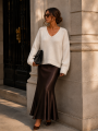Sweter damski premium z alpaki suri Yarn śmietankowy