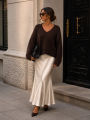 Sweter damski premium z alpaki suri Yarn czekoladowy