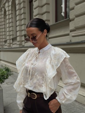 Koszula damska na stójce z haftem Xana