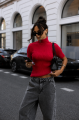 Dopasowany golf damski Cocomore czerwony