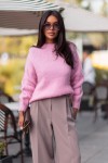 Różowy sweter damski z dodatkiem moheru Me Gusta