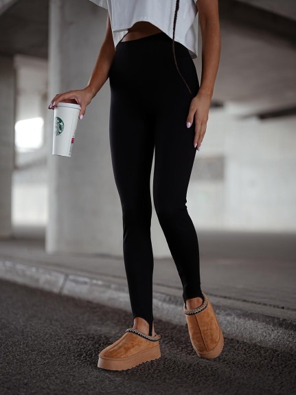 Czarne legginsy damskie z wysokim stanem Me Gusta