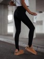 Czarne legginsy damskie z wysokim stanem Me Gusta