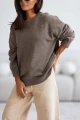 Sweter damski oversize wełniany taupe Madame Sue