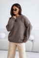 Sweter damski oversize wełniany taupe Madame Sue