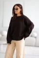 Sweter damski oversize wełniany czekoladowy Madame Sue