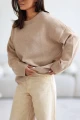 Sweter damski oversize wełniany beżowy Madame Sue