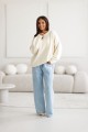 Sweter damski oversize wełniany śmietankowy Madame Sue