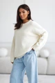 Sweter damski oversize wełniany śmietankowy Madame Sue