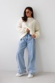 Sweter damski oversize ecru z dodatkiem wełny i moheru Madame Sue