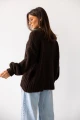 Sweter damski oversize czekoladowy z dodatkiem wełny i moheru Madame Sue