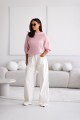 Sweter damski oversize wełna i moher jasny róż Madame Sue