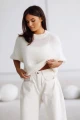 Sweter damski oversize wełna i moher śmietankowy Madame Sue