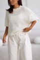 Sweter damski oversize wełna i moher śmietankowy Madame Sue