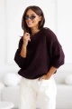 Sweter damski oversize wełna i moher śliwkowy Madame Sue
