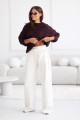 Sweter damski oversize wełna i moher śliwkowy Madame Sue
