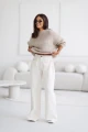 Sweter damski oversize wełna i moher chłodny beż Madame Sue