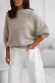 Sweter damski oversize wełna i moher chłodny beż Madame Sue