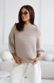 Sweter damski oversize wełna i moher chłodny beż Madame Sue