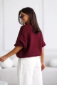 Sweter damski oversize wełna i moher bordowy Madame Sue