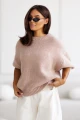 Sweter damski oversize wełna i moher brudny róż Madame Sue