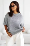 Sweter damski oversize wełna i moher szary Madame Sue