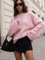 Sweter damski z alpaki suri Yarn różowy