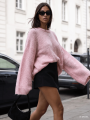 Sweter damski z alpaki suri Yarn różowy