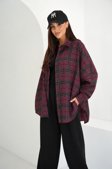 Koszula damska oversize w kratę Me Gusta