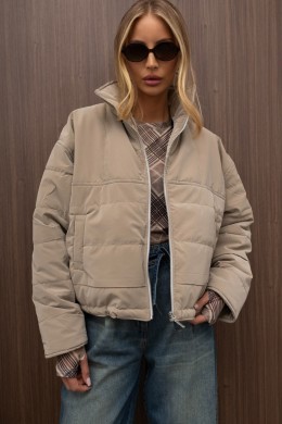 Pikowana kurtka damska puffer XANA beżowa
