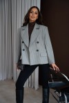 Szara marynarka oversize damska w paski Me Gusta